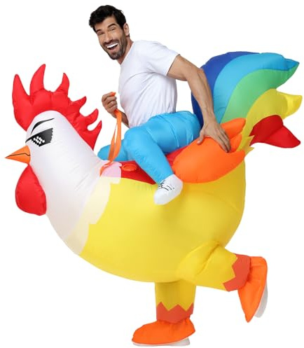 Spinosaurus Inflatable Chicken Costume for Adult Halloween Inflatable Costume Funny Blow Up Animal Costumes for Woman Men