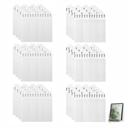 36Paires(72 Bandes)Languettes Accroches Tableaux, Rubans de Montage pour Cadre Photo Accroche Tableau Sans Percer 16*70mm Bandes Adhésives pour Accrocher des Cadres Affiches et Décorations(Blancas)