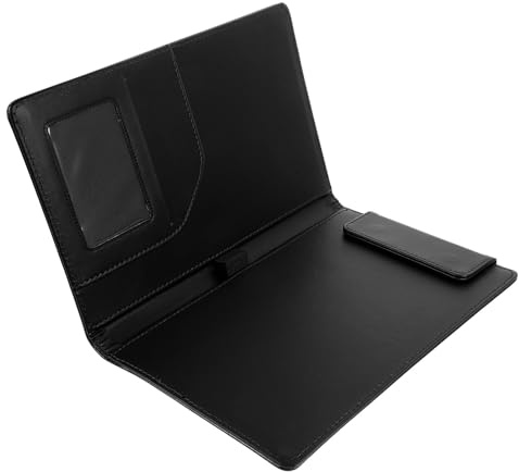 GRIRIW Portapapeles Magnético Pequeño A5 Negro para Documentos y Menús, Carpeta de Archivo Portátil Clip para Documentos de Oficina y Tablero de Escritura, Adecuado para Restaurante