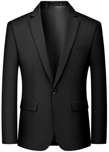 QUELDRA Men's Smart Casual Blazer Business Slim Fit Suit Jacket Daily Wear | Men's, Work Office, Business Casual, Lightweight, One Button, Classic Formal, Easy to match outfits