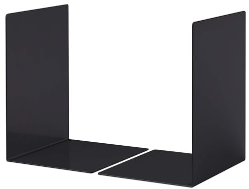 Durable Large Bookends | Pack of 2 Book Holders in Black | 160 x 220 x 160 mm (W x H x D) | Perfect for Keeping Books Neat and Tidy