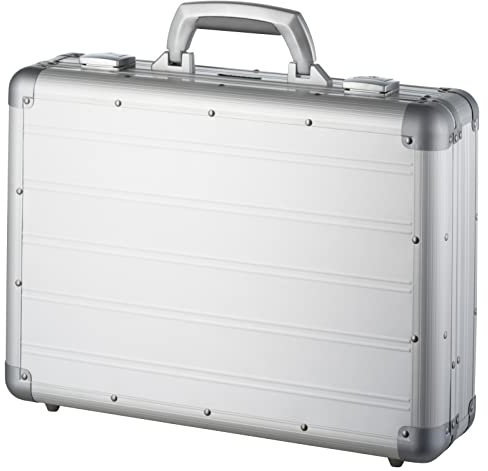 fixbag FB2045160 - Fahrrad-Attaché-Laptopkoffer mit Klickfix Kompakt Taschenschiene fürs Fahrrad, Aktenkoffer für Notebook und Tablet, Koffer aus Aluminium, ca. 33,5 x 45,5 x 13,5 cm, Silber