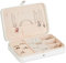 Relaxdays Boîte à Bijoux, système de Rangement Pratique, pour bagues et chaînes, Voyages, HLP 4,5x21x14,5 cm, banche