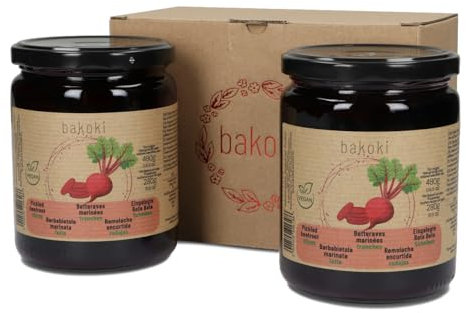 BAKOKI Premium eingelegte Rote Bete in Scheiben, 2 x 480g (2er Pack)