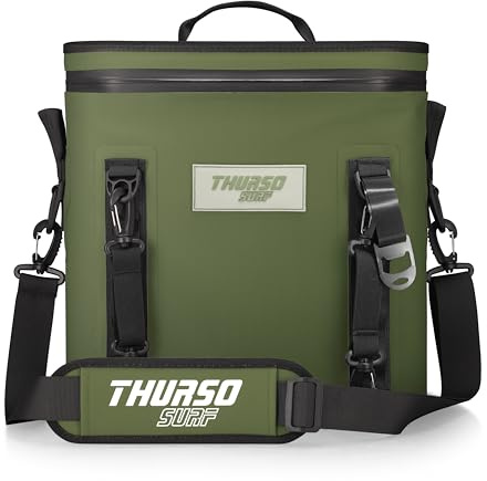 THURSO SURF Mjuk kylväska för 24 burkar bärbar iskylväska – 48 timmars isolering läckagesäker och lufttät vattentät dragkedja flytande strandkylare för resor camping kajak paddleboard