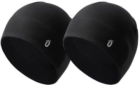 GEAR WEAR sportmössa, varm vindtät mikrofibermössa cykelmössa lätt andas för löpning, skidåkning, cykling, snowboard, klättring, motorcykel vinter, Svart/svart, One size