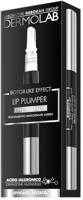 Dermolab - Lip Plumper Botox-liknande effekt Filler Effect, Läppupplyftande behandling med hyaluronsyra för fuktade läppar, mjuka och köttiga läppar