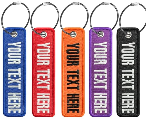 1 étiquette de bagage personnalisée, brodée recto verso avec votre texte/numéro, Luggage tag, Étiquette de valise, étiquette de vol pour sac à dos, sac, bagage (Type 1)