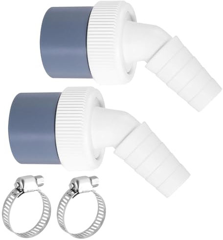 Jiavlyx 2 Pièces Adaptateur De Vidange Pour Lave-vaisselle Et Machine À Laver, Avec Sortie Pour Tuyau 40 mm Et Entrée 18-24 mm, 2 Collier De Serrage, Pour Machine À Laver, Lave-vaisselle, Sèche-linge