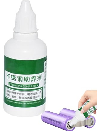Flussante liquido per saldatura – Acciaio inossidabile da 50 ml, mezzo di giunzione elettrica, azione bagnante superficiale | per contatti di alimentazione di dispositivi, saldatura di strisc