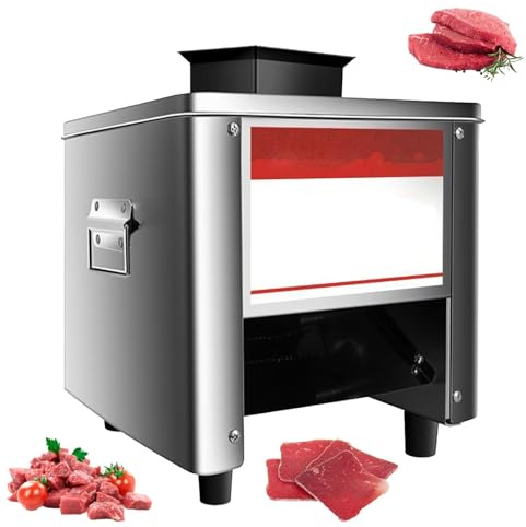 Affettatrice elettrica professionale per carne, affettatrice elettrica per carne da 850 W, in acciaio inox, lama staccabile, affettatrice per verdure morbide e resistenti per uso domestico(7mm)