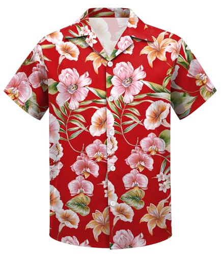 VVNTY Hawaiian Shirts for Men Floral Beach Print Button Down Tshirt Casual Summer Short Sleeve Top (Multicolor3,M)