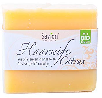 Savion Haarseife Zitrone | Bio & Vegan | Für normales bis leicht fettes Haar | ÖKO-TEST sehr gut 85g…