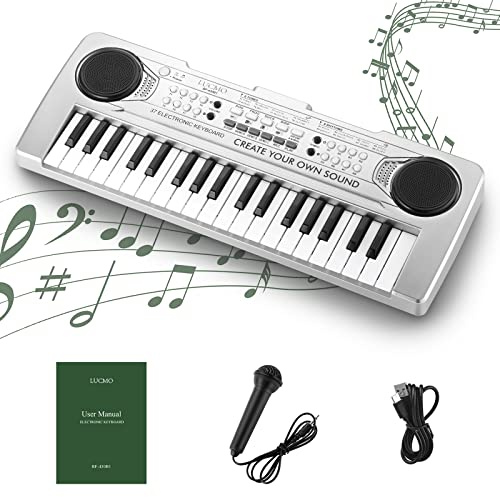 LUCMO Clavier Piano Électronique Enfants, 37 Touches Musique Piano Portable, Mini Numérique D'enseignement Jouet Éducatif Cadeau pour Débutants Garçons Filles Enfants