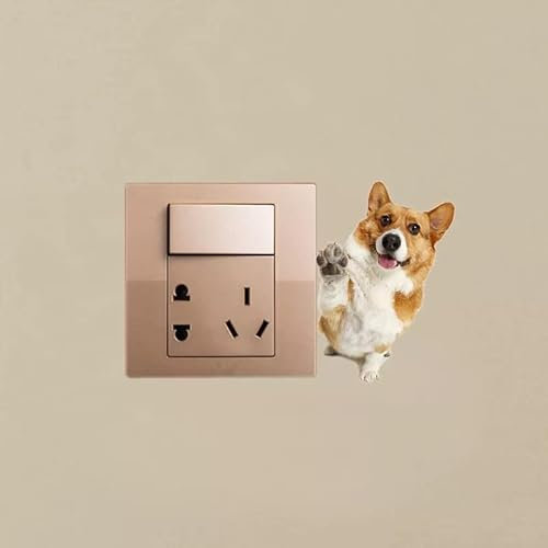 SHMAZ Hund Haustier Schalter Aufkleber Wandaufkleber Raum Dekoratives Zubehör