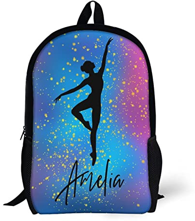 Naispanda Zaino personalizzato con nome, Zaino da ginnastica personalizzato, Borsa da scuola personalizzata per ragazze e ragazzi, Borsa da scuola leggera personalizzata