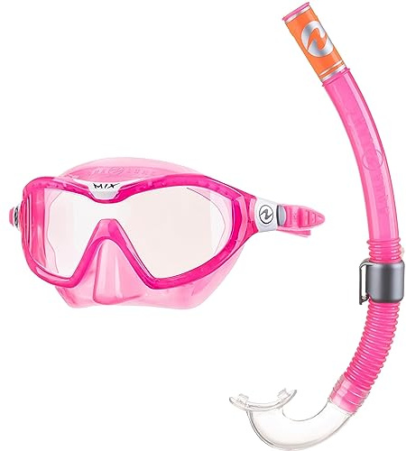 Aqualung Unisex Youth Combo Mix Schnorchelset, Pink/Weiß, S