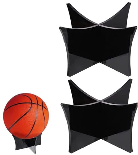 Ball Halterung,Universal Ball Holder Rack,Ballständer Basketball,Schwarz Ballständer Fussball,Ballständer Football Standfester für Fussball,Volleyball,Bowling,Basketball und Handball (2 Stück)