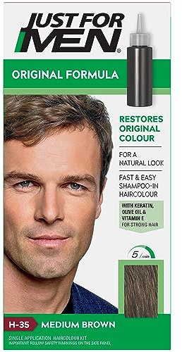 Just For Men Formel Haarfarbe in Mittelbraun, Die Natürliche Haarfarbe wiederherstellt, H35