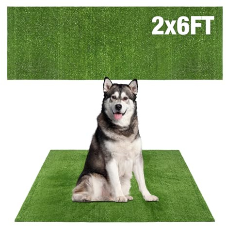 GLOBREEN Grass Pad for Dog Large Size - 2FTx6FT, Dog Potty Training Turf, Indoor Outdoor Pets Pee Fake Grass for Balcony Patio Yard