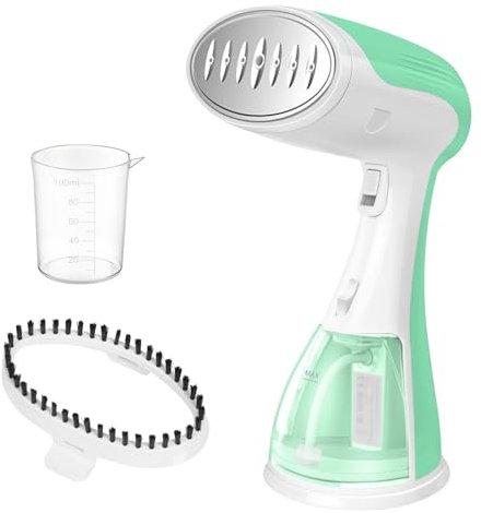 ferro da stiro verticale, ferro da stiro portatile, piccolo ferro da stiro a vapore per uso domestico, Colpo di Vapore 27g/min, Serbatoio 300ml, Potenza 1500W, Steamer per vestiti - Verde