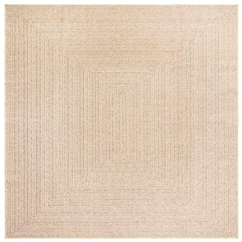 vidaXL Teppich, Läufer Jute-Optik Indoor Outdoor, Teppich UV-beständig für Terrasse Balkon Garten Wohnzimmer, Küchenteppich, Beige 240x240cm
