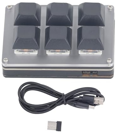 Mekaniskt tangentbord 6 tangenter USB BT 2.4G Anpassningsbart enhandstangentbord för produktivitetsökning