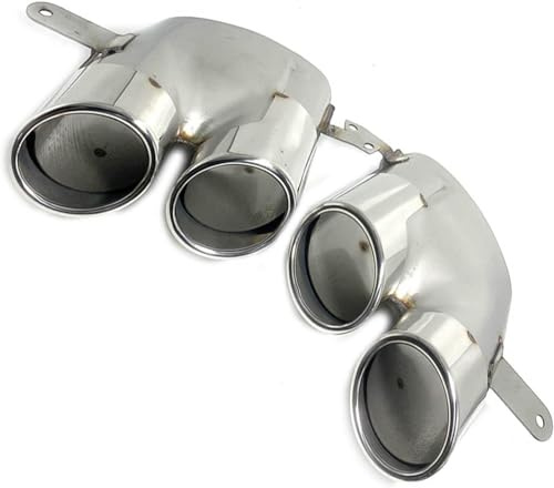 GwwEi6 Terminale Scarico Auto per Audi A6 A7 S S6 S7 2016 2017 2018,Tubo Terminale Scarico Posteriore in Acciaio Inossidabile Marmitta Tubi finali Auto,B/Argent.