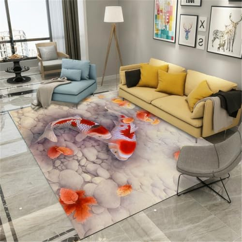 RUGMRZ Kuscheliger Teppich 160X230Cm Schreibtisch Rosa Flickenteppich Waschbar Outdoor Couch Wohnzimmer Teppichfischschulmuster Ist EIN Muss Für Die Dekoration