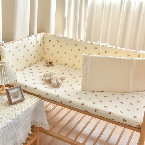 PTKG BarrièRe de SéCurité de Enfant Contour de pour BéBé avec 4 CôTéS Anti-Collision Tours de Lit en Respirant Barriere Enfant Pliable BéBé Cabane Contour de BéBé Respirant,B5,240 * 28cm