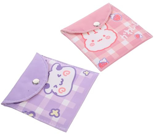 WEKADRIN 2 piezas Bolsa para Almacenamiento de Compresas Sanitarias Portátil y Discreta Bolsa de PU con Cremallera para Uso Oficina y Exterior Organizador Multiusos para Higiene Femenina y