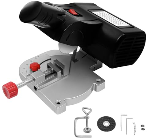 ROGONPDK 220V Mini Kappsäge Gehrungssäge, Stahl Sägeblatt Kreissäge 4500 U/min, Tisch Schneiden Maschine, Holzschneiden Kappsäge, für Holz Metall, Schneidewinkel 0-45°