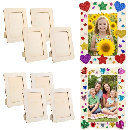 XREE 8er Pack Holzbilderrahmen zum Bemalen, 19 x 14cm Bilderrahmen zum Basteln