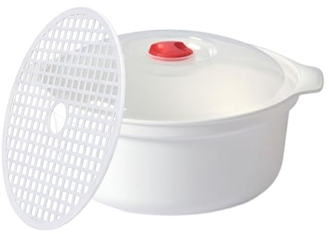 Estuche De Vapor Para Microondas | Accesorios de Cocina para Ollas - con Tapa Anti-escaldadura y Asa Anti-deslizante para Cocer Patatas en Microondas | Preparación De Comidas Empanadillas Espárragos B