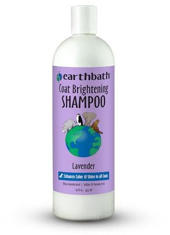 earthbath, Lavender Dog Shampoo - Coat Brightening Shampoo for Dogs, Deodorizing Dog Wash, Made in USA, Shampoo for Smelly Dogs, Cruelty Free Pet Shampoos - 16 Oz (1 Pack)