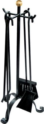 Set Camino 5 Pezzi in Ferro Ferro Battuto Manico Curvo mod. 147-B