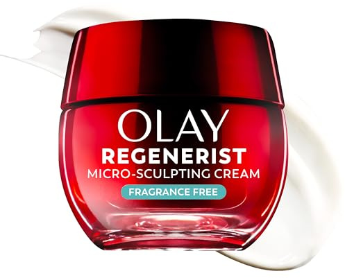 Olay Face Moisturizer, Regenerist Micro-Sculpting Cream for Women, Fragrance-Free - Anti-Aging, Anti-Wrinkle, Firming Skin Care - Triple Collagen Cream, Peptide, Hyaluronic Acid, Niacinamide, 1.7oz