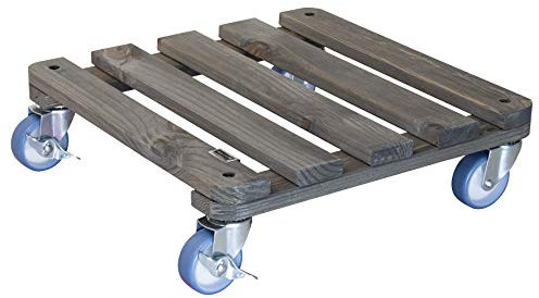 Wagner Support à roulettes pour Pot de Fleur Vintage 40 x 40 x 12 cm I intérieur + extérieur I en Bois Massif antidérapant certifié FSC®, Vintage I Capacité de Charge 150 kg I Made in EU - 20709001