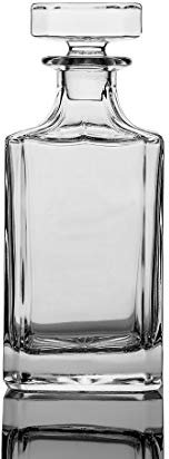 Decantador cuadrado de whisky de 25 onzas con tapón de vidrio