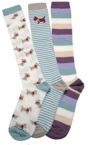 3 Pair pack of Scottie Dogs Ladies Long Socks Boot socks