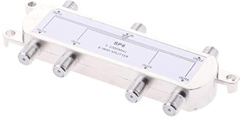 Gazechimp Répartiteur d'Antenne Satellite TV HDTV Coaxial 6 Voies 5-1000mhz Distributeur de CATV Signal - Argent