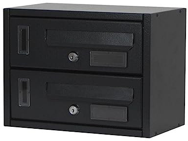 La zappa Cassetta postale condominiale da muro buca lettere componibile Made in Italy (Antracite, 2 Posti)