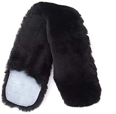 Merauno® Real Lamb wool Belt Protector for Western Belt Dressage Girth All-Round Real wool for Your Saddle Girth Real Lambs wool (Black, 60 x 12 cm (L x W)