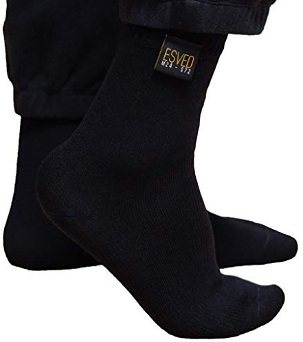 ESVED Mest Calzini impermeabili e traspiranti – Wudu Socks Abdest Sollievo, Nero , L