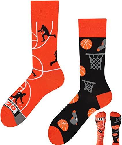 TODO Lustige Socken Herren und Damen, Coole Socken mit Motiv - Bunte, Mehrfarbige, Verrückte (35-38, Basketball)