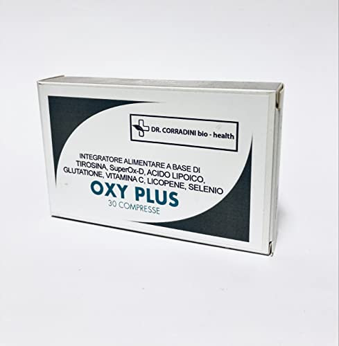 Dr. Corradini - Oxy Plus - Integratore alimentare a base di Tirosina, SuperOx-D, Acido Lipoico, Glutatione, Vitamina C, Licopene, Selenio - 30 compresse