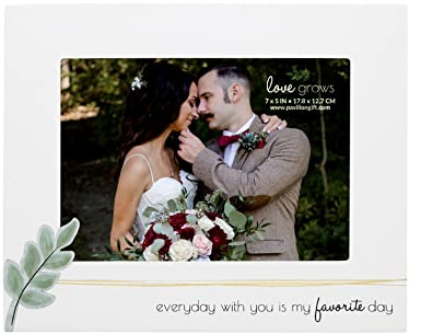 Pavilion Gift Company - Favorite Day MDF Picture Frame - Wedding Picture Frame, Anniversary Frame, Holds 5 x 7-inch Photo, 1 Count, 9 x 7.25 inches Overall in Size