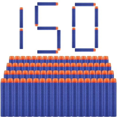 Schiuma Proiettile,Dardi Morbide,Ricambio Munizioni Ricarica Schiuma Freccette,Proiettili per Pistole Nerf,Ricambio Munizioni Freccette Confezione,Compatibili N-Strike Elite Series,150PC,7.2CM