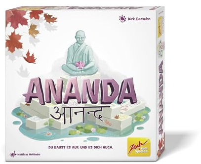Zoch Ananda - Strategisches Brettspiel mit Meditationsflair, Tempelbau mit Taktik, Mönche meditieren in farbigen Flächen, Karmapunkte sammeln, Familienspiel ab 10 Jahren