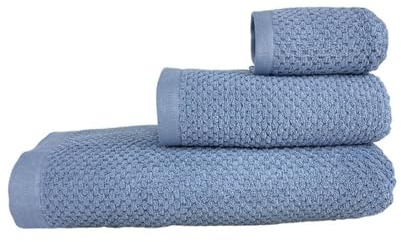 TROVADOR Juego Toalla 3 Piezas Onyx Ref.604 de 100% Algodón de 560 gr. (Azul)